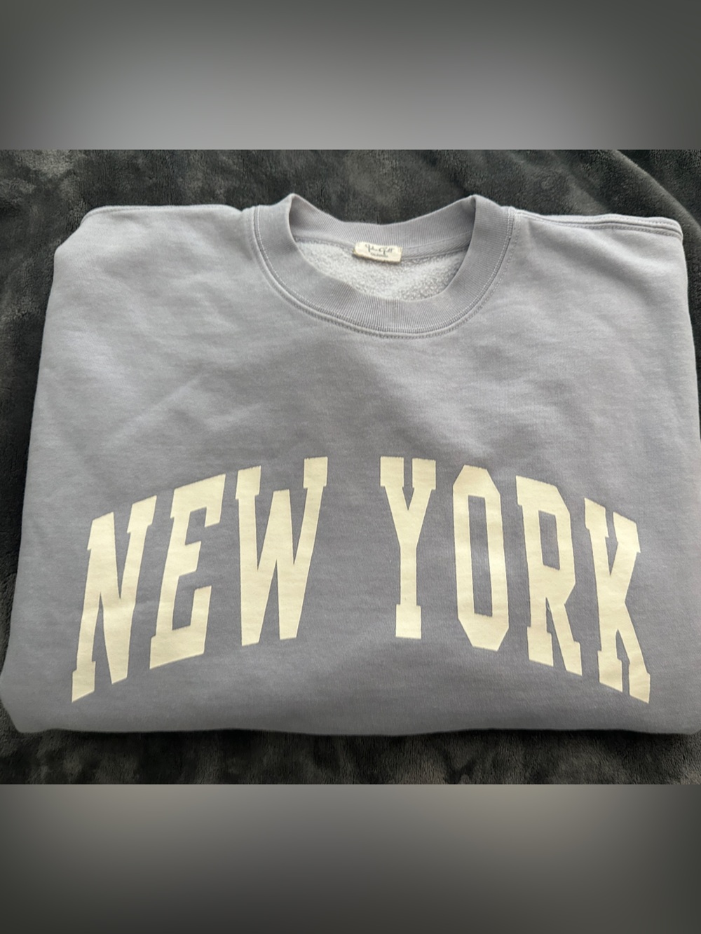 Brandy Melville- John Galt Light Blue New York City Neck Sweatshirt